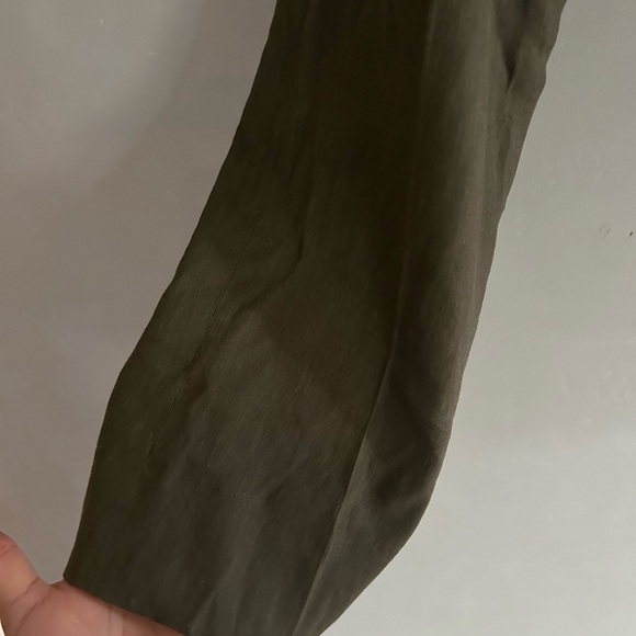 Piazza Sempione Olive Green Linen Blend Pull On Pants - Picture 5 of 8